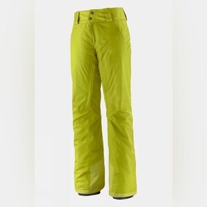 Patagonia Chartreuse Yellow Ski Snowboard h2no Pants size Small